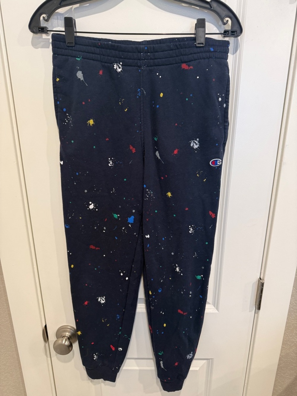 Champion Kids Navy Paint Splatter Joggers L
